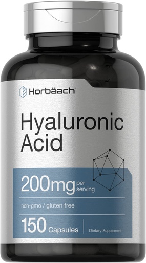[BRSWGGQTOB7RAAIU] Horbäach Hyaluronic Acid Supplement | 200 mg | 150 Capsules | Non-GMO and Gluten Free Supplement