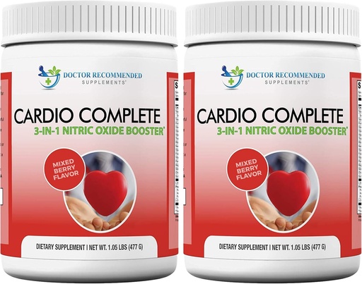 [BRSW22YZOAOWOF33] Cardio Complete - Heart Health Support Powder Supplement - 3-in-1 Nitric Oxide Booster with 5,000 L-Arginine, 1,000mg L-Citrulline, and Hawthorn Berry, 2 Pack