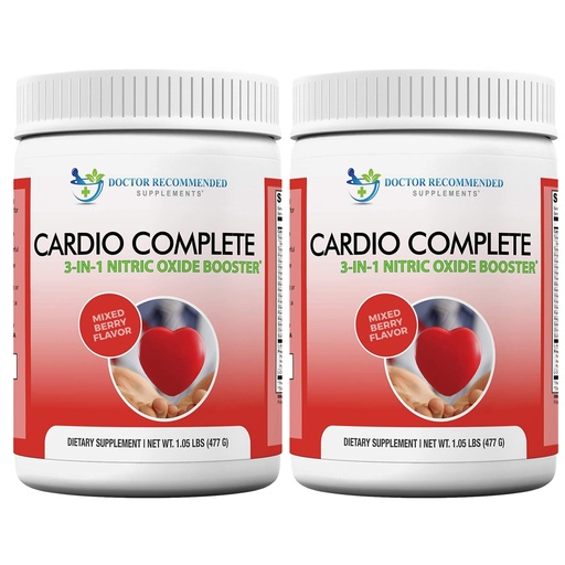 [BRSW22YZOAOWOF33] Cardio Complete - Heart Health Support Powder Supplement - 3-in-1 Nitric Oxide Booster with 5,000 L-Arginine, 1,000mg L-Citrulline, and Hawthorn Berry, 2 Pack