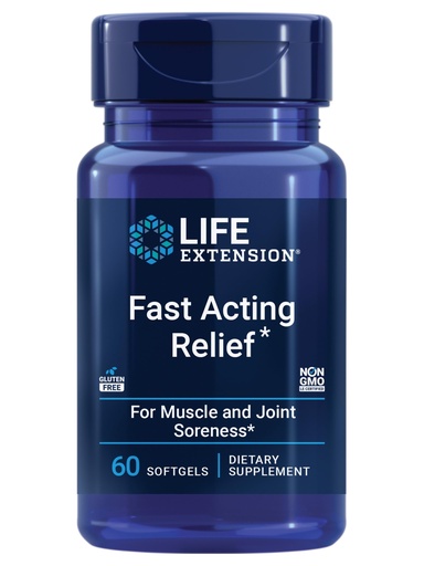 [BRSW2GQ7AANAEALD] Life Extension Fast Acting Relief, Black Sesame Seeds, Turmeric, Boswellia, Joint Support Supplement, Quick Relief for discomfort in Bones, Joints & Muscles, Gluten-Free, Non-GMO, 60 softgels