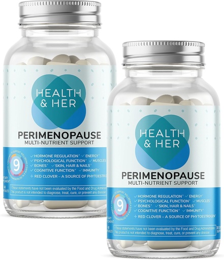 [BRSW2EA3AQAR633A] Health & Her Perimenopause Multi-Nutrient Support Supplement, Support for Wellbeing During Pre-Menopause - (The Early Stage of Menopause) Supports Women's Hormone Balance, Energy, Skin,Vegan (120 ct.)