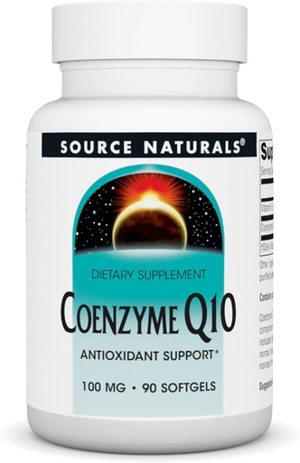[BRSWIYQOAUMRAHIV] Source Naturals Coenzyme Q10 Support antioxydant 100 mg pour le coeur, le cerveau, l'immunité et le foie* - 90 Softgels