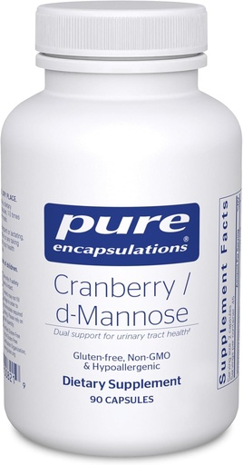 [BRSWIY34CUORKEA3] Rene innkapslinger Cranberry D-Mannose - Støtter Urin Tract Health * - med Cranberry Fruit Solids - Vegan & Ikke-GMO Diett Supplement - 90 Kapsler