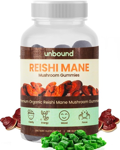 [BRSROFAQCN7BS3L5] Unbound Reishi Mushroom Gummies. Supplement for Immune Support - 60 Gummies