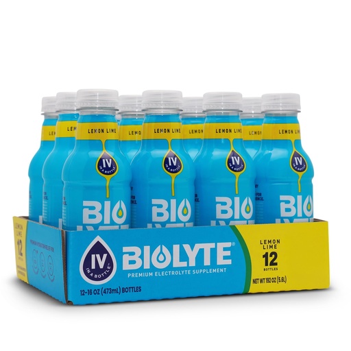 [BRSWKGQYBUOBA3DY] BIOLYTE Electrolyte Drink - Doctor-Formulated Hydration Drink, Electrolyte Water, Chemotherapy Must Haves for Women & Men, Rehydration IV Liquid in a Bottle - Lemon Lime, 16 Fl Oz (12 Pack)