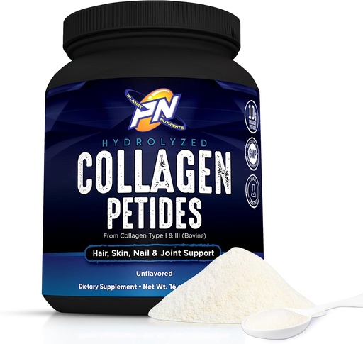 [BRSRO2T4ABYAMFY3] Hydrolyzed Collagen Peptides - Collagen Type I & III Vitamins for Hair, Skin, Nails, and Joint Support