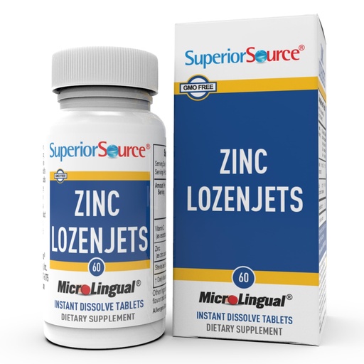 [BRSWIZQRO4PAM33U] Superior Source Zinc Lozenjets - Immune System Support Supplement - Trace Mineral Supplement Aids Systems & Functions - Zinc Supplement for Women & Men - 60 Instant Dissolve Tablets