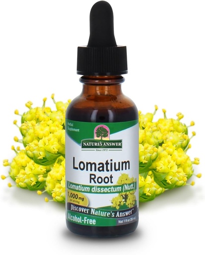 [BRSWIYQTPMIQA3I3] Nature’s Answer Lomatium Root Extract Lomatium Dissectum - Natural Herbal Supplement - Gluten Alcohol-Free - Ideal for Immunity Overall Health Wellbeing – 500mg (1 FL Oz)