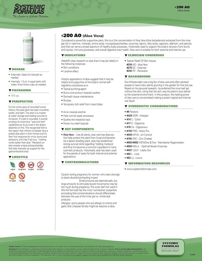 [BRSW2CYQOF7B63TJ] 체계적인 공식 AO – 알로에 Vera 16 Fl Oz BioExtract #200. 안 젤 리치에서 알로에 Vera 추출물의 3-4x 농도. 내부 및 외부 사용을 위해.