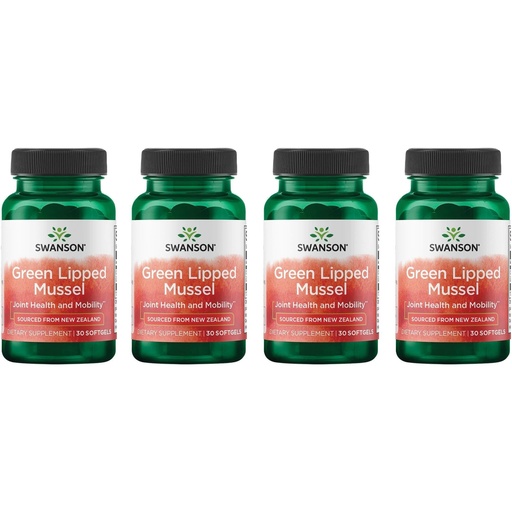 [BRSWGAANDIHQID3F] Swanson New Zealand Green Lipped Mussel Oil 30 Sgels (4 Pack)