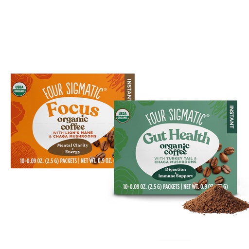 [BRSWECQKBMNGKDQ2] Four Sigmatic Mushroom Coffee Mix Pack of 2 - Lion's Mane and Chaga & Cordyceps and Chaga