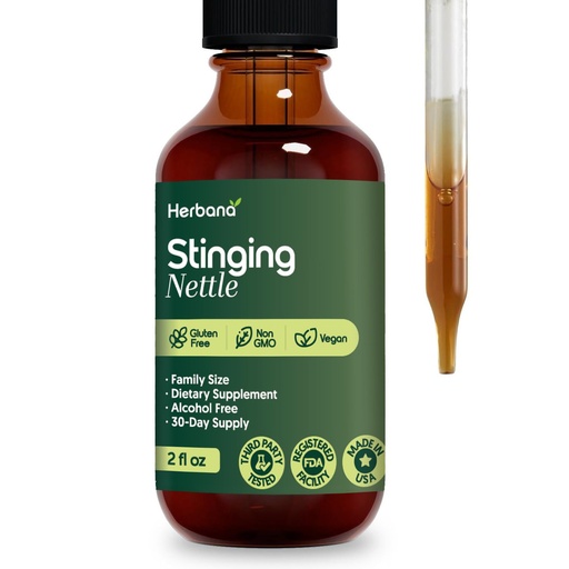 [BRSRAGAYAF5RGH3G] Stinging Nettle Leaf and Root 2 fl oz Liquid Extract - Natural Urinary & Kidney Support for Man and Woman - Organic Urtica Dioica - High Potency Herbal Supplement - 30-Day Supply