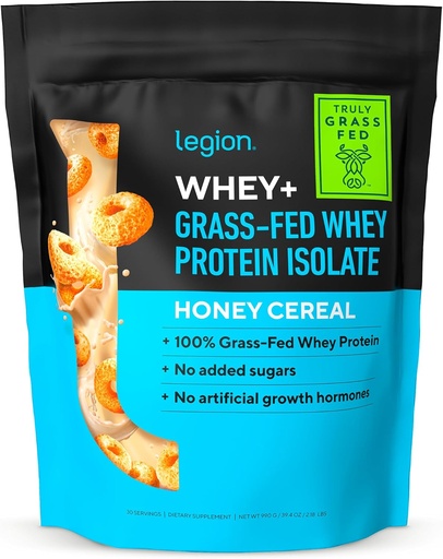 [BRSW2BAQA4FBG23J] LEGION Whey+ Protein Whey Isolate from Grass Fed Cows - Whey Protein Isolate Powder Low Calorie, Non-GMO, Sugar Free, Lactose and Gluten Free, All Natural Protein Powder for Men &amp; Women, 30 Servings
