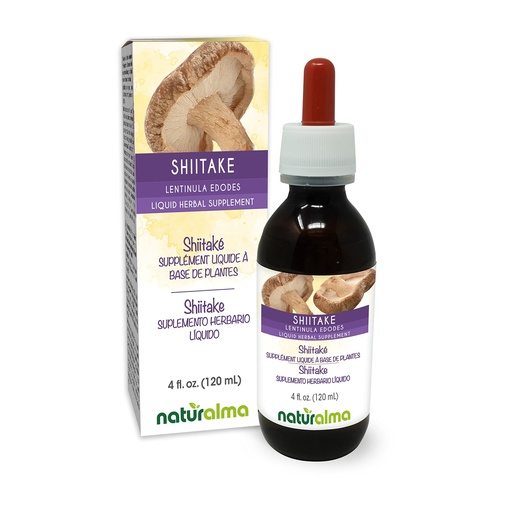 [BRSWYCTYAEDWAAA6] Naturalma Shiitake (Lentinula edodes) Fungus or Mushroom Alcohol-Free Tincture 4 fl oz Liquid Extract in Drops | Herbal Supplement | Vegan | Product of Italy