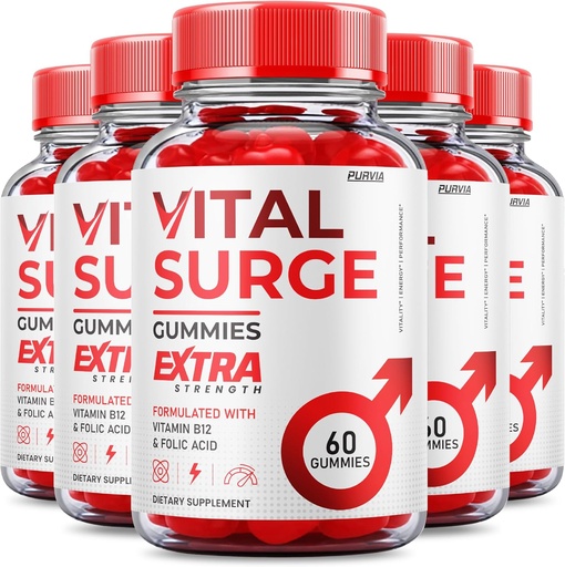 [BRSRAHD2DF4AO23V] (5 Pack) Vital Surge Gummies - Official Formula - Maximum Strength Vital Surge Gummies, Vitalsurge Vitamin Supplement Gummies Advanced Wellness Support, Vital Surge Gummies Made in USA (300 Gummies)