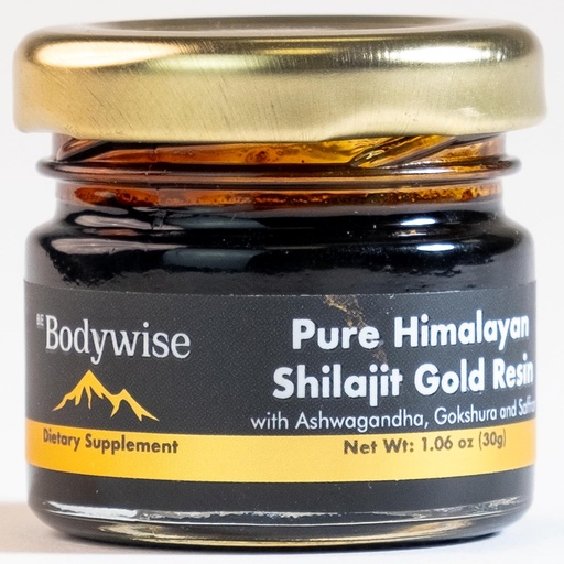 [BRSROBL7AF5AMFLX] Be Bodywise Pure Himalayan Shilajit Resin Gold I Lab Tested I Ashwagandha, Gokshura & Saffron I Fulvic Acid & Trace Minerals I Shilajit for Men & Women | Zero Sugar I 100% Organic & Natural I 30 gm.