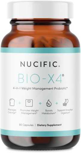 [BRSWGBIBOAIGCFI2] Nucific® Bio-X4 4-in-1 Weight Management Probiotic Supplement, 90 Count.