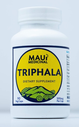 [BRSWYA32A4DWK3T6] Maui Medicinal TRIPHALA 90 Veggie Capsules - 500mg per Capsule Organic Herbal Formula with Terminalia Chebula, Emblica Officinalis, and Terminalia Belerica