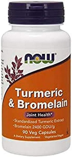 [BRSWIZ34C4BBY3T2] Now Turmeric & Bromelain, 90 Vegetarian Capsules