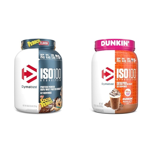 [BRSROAIQA55RUHI7] Dymatize ISO100 Hydrolyzed Protein Powder & ISO100 Hydrolyzed Protein Powder in Dunkin' Mocha Latte Flavor