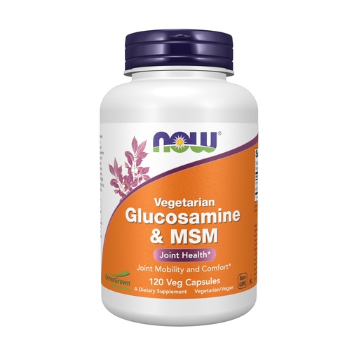 [BRSWIY32BQPGY2L2] NOW Foods Supplements, Glucosamine & MSM (GreenGrown® Glucosamine), Vegetarian, 120 Veg Capsules
