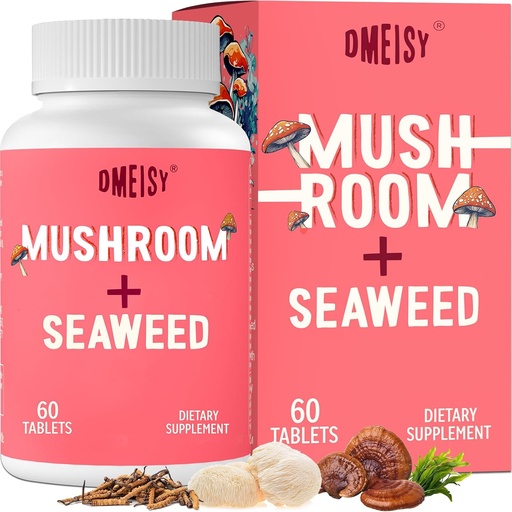 [BRSROBL2A56WKDTF] Sublingual Mushroom Complex, 18-in-1 Mushroom Supplement, Lions Mane, Reishi, Turkey Tail & More - Brain Supplements for Memory and Focus, Memory Supplements, Energy, Mood, Immunity, 60 Tablets