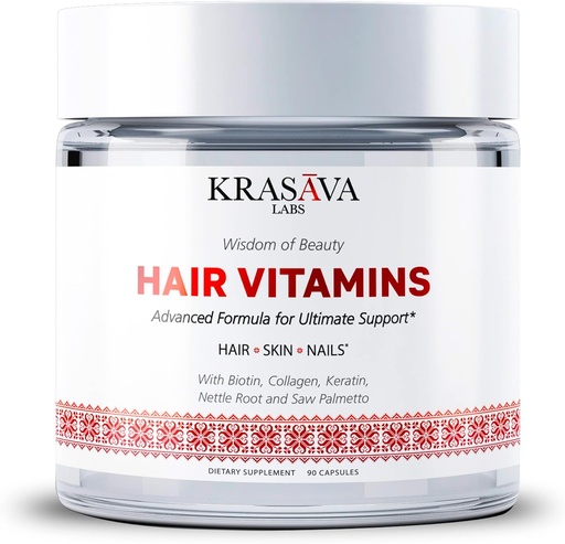 [BRSW2Z32DEMROF36] Hair Growth Vitamins with Biotin, Collagen, Keratin, Nettle Root and Saw Palmetto Supports Healthy Hair, Stimulates Hair Follicles, and Prevents Hair Loss & Thinning. Made in USA - 90 Count