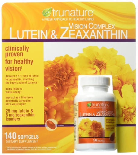 [BRSWIEDZBEPQIHQV] Trunature Vision Softgels Complex Lutein and Zeaxanthin Supplement, 140 Count