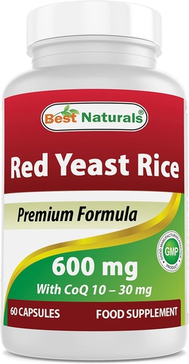 [BRSWGZYDBUMR6YDZ] Best Naturals Red Yest Rice with COQ10 60 капсули - Съдържа 600 mg Red Yest Rice и 30 mg CoQ10