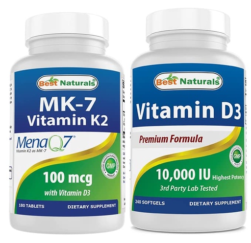 [BRSRMBQEDN7GE3T3] Best Naturals Vitamin K2 (MK7) with D3 & Vitamin D3 10000 I