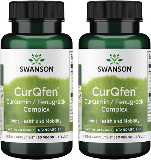 [BRSWGAAKDEIGAYI2] Swanson Controlled Release Curqfen Curcumin/Fenugreek Complex 60 Veg Capsules (2 Pack)