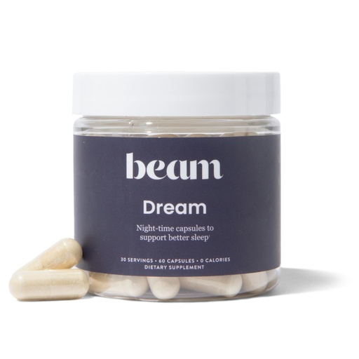 [BRSROAD4AACQK3LZ] Beam Dream Sleep Capsules, L-Theanine, Apigenin, Reishi and Magnesium, Third Party Tested Natural Sleep Aid & Sleep Supplement for Deep Sleep, Relaxation and Recovery, Sleep Support, 30 Servings