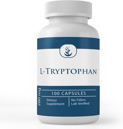[BRSWYAIQCJYGGGTV] Pure Original Ingredients L-Tryptophan, (100 Capsules) Always Pure, No Additives Or Fillers, Lab Verified