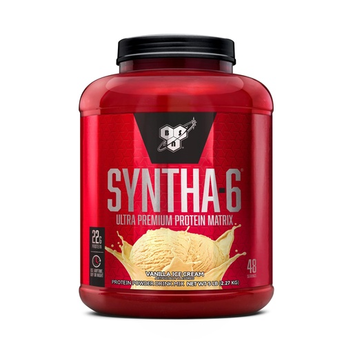 [BRSWIYANDIBWKGQZ] BSN SYNTHA-6 Whey Protein Powder, Micellar Casein, Milk Protein Isolate Powder, Vanilla Ice Cream, 5 Pounds, 48 Servings (Pack of 1) - Package May Vary