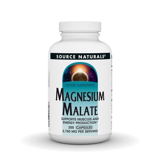 [BRSWI2QEBQBBWD34] Source Naturals Magnesium Malate - 200 caps - 625 mg