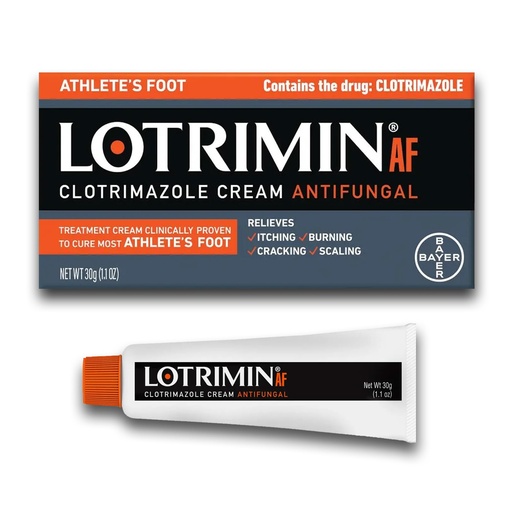 [BRSRMAQHO4DRQ3L7] Lotrimin® AF Cream, Athlete's Foot 1% Clotrimazole Antifungal Cream Treatment, Clinically Proven Effective, 1.1 Ounce (New Look)