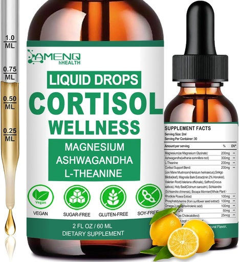 [BRSRAGIEDN4AEYD7] Suplementos de cortisol para mulleres e homes, 16-in-1 Cortisol Reducer Detox Manager w. magnesio, Ksm-66 Ashwagandha, L-Theanina, Rhodiola, Phosphatidylserine para Lower Cortisol, Recess Mood, Focus Support