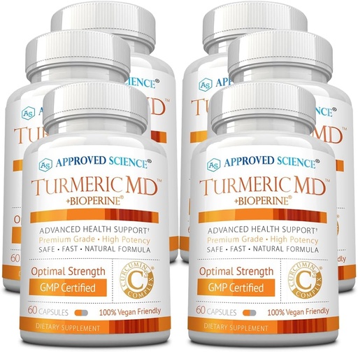 [BRSWKGY5BNYW2FQZ] Approved Science Turmeric MD - with BioPerine & 95% Standardized Turmeric Curcuminoids - 360 Capsules (6 Month Supply)