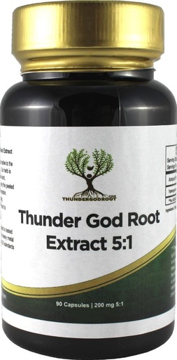 [BRSWKZI3DIIAYDDC] Thunder God Vine Root 5:1 Supplement – Tripterygium Wilfordii Herbal Supplement – 200mg Capsules with Lei Gong Teng Extract – Thunder God Vine Extract with Triptolide – 90 Capsules