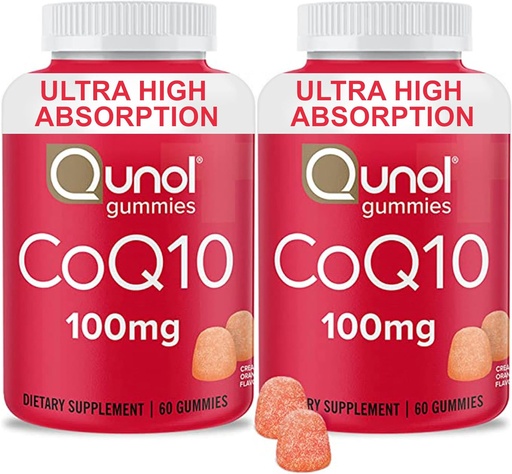 [BRSW2Y35CUNBOEY4] Qunol CoQ10 Gummies, CoQ10 100mg, Delicious Gummy Supplements, Helps Support Heart Health, Vegan, Gluten Free, Ultra High Absorption, 2 Month Supply (60 Count, Pack of 2)
