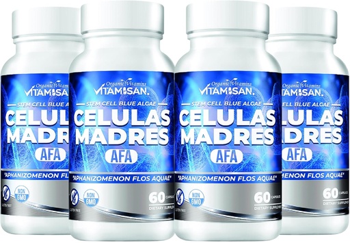 [BRSROBL6A55BQH3U] VITAMISAN 4 Celulas Madres Stemcells Celula AFA Blue Green Vegae - Aphanizomenon Flos- aquae - Anti-Aging 240 Capsules New no GMO