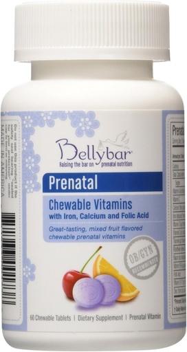 [BRSWIZQDBYABUE3Y] ויטמין Prenatal Chewable על ידי Bellybar 60 טבליות