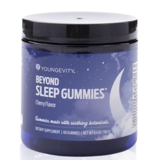 [BRSROGLQPIGQEET6] Youngevity Beyond Sleep Gummies – Plant-Derived Melatonin, GABA, L-Tryptophan, Chamomile – Supports Restful Sleep and Relaxation – Tart Cherry Flavor – 60 Vegan, Sugar-Free Gummies