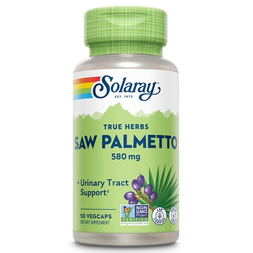 [BRSWIYTYCUPRCF3G] SOLARAY Saw Palmetto Berries 580mg - Men's Wellness Supplements - Saw Palmetto for Men as They Age - 3 VegCaps Daily - Non GMO, Vegan, Gluten Free, Lab Verified, 60-Day Guarantee - 50 Servings