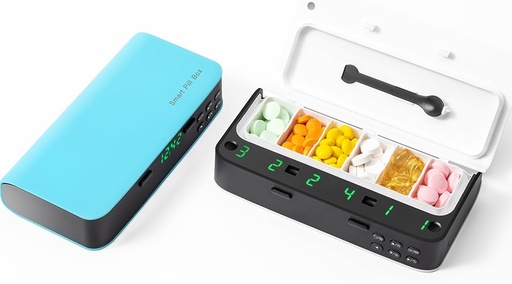 [BRSRMZT7AQBA2DLV] Alarm, Daily Medicine Pill Organizer ile 7 Alarm A Günü,Smart Pill Box 6 Karşılaştırma, Noel Şükran Hediyesi Pill Yaşlı için Hatırlatıcı (Mavi)