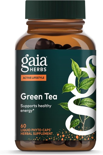 [BRSWIYL7C4ARSGAV] Gaia Herbs Green Tea - Helps Maintain Healthy Weight and Energy Levels* - with Organic Green Tea Leaf and Extract - 60 Vegan Liquid Phyto-Capsules (15-Day Supply)