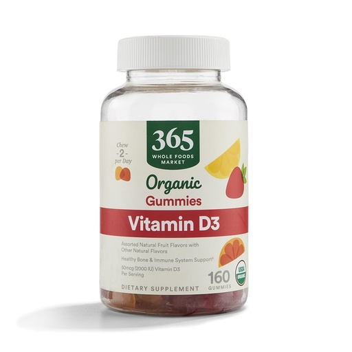 [BRSWYAY3OV7WOHYZ] 365 by Whole Foods Market, Organic Vitamin D3 Gummy, 160 Count