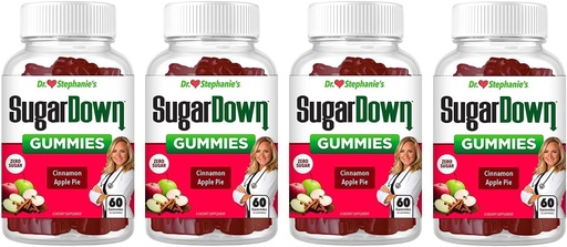 [BRSRMCT5CIHGEC37] Dr. Stephanie’s SugarDown Gummies – Ceylon & Cassia Cinnamon Supplement - 4 Pack