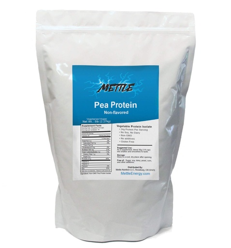 [BRSWGYAFBANRSGTK] Pea Protein Powder - 5 Pound - Bulk Pure Supplement (Unflavored) – Mettle Pea Protein Isolate