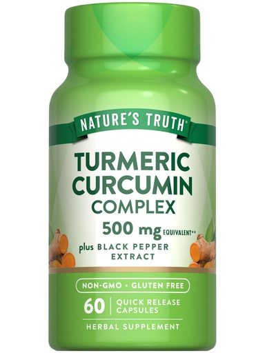 [BRSWICQBBAEB6AI7] Nature's Truth Turmeric Curcumin with Black Pepper Extract | 60 Capsules | Non-GMO and Gluten Free Complex Supplement